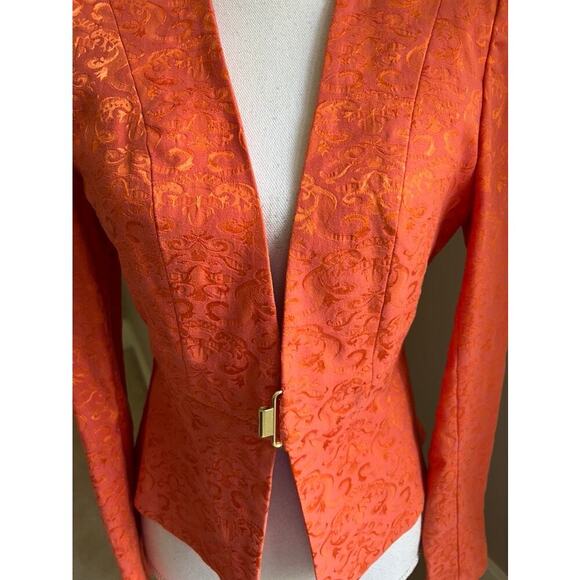 Venus jacquard orange blazer jacket size 4 - Picture 3 of 5